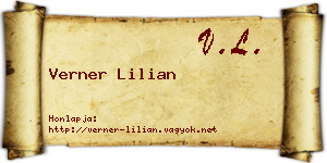 Verner Lilian névjegykártya